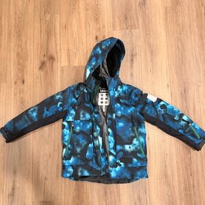 Molo Black and Blue Patterned Ski Jacket
